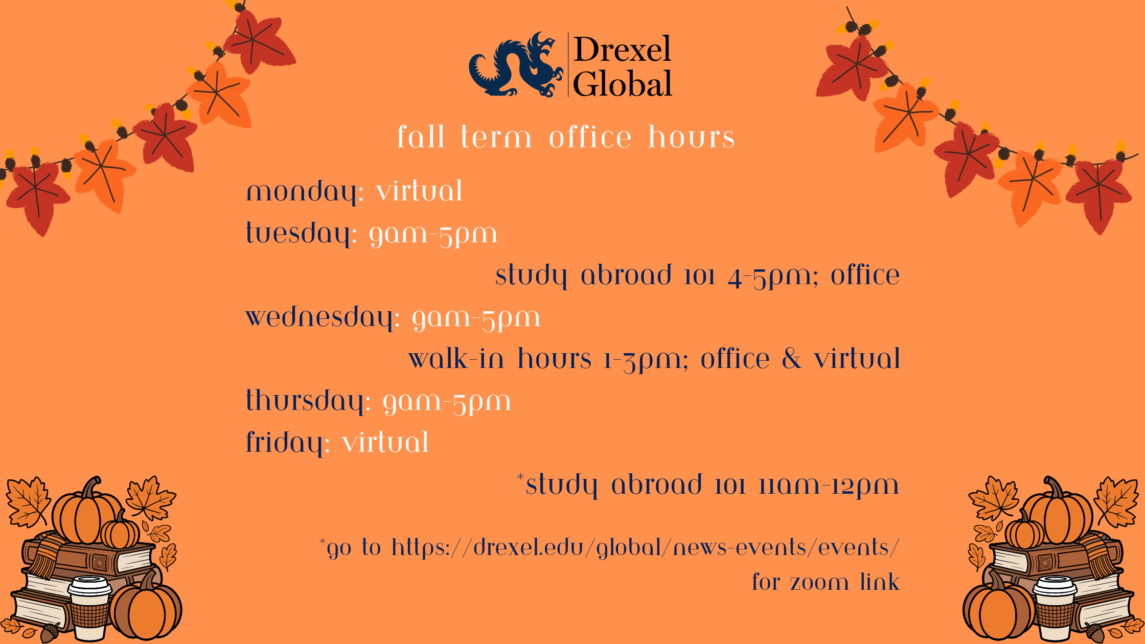 Fall term office hours
